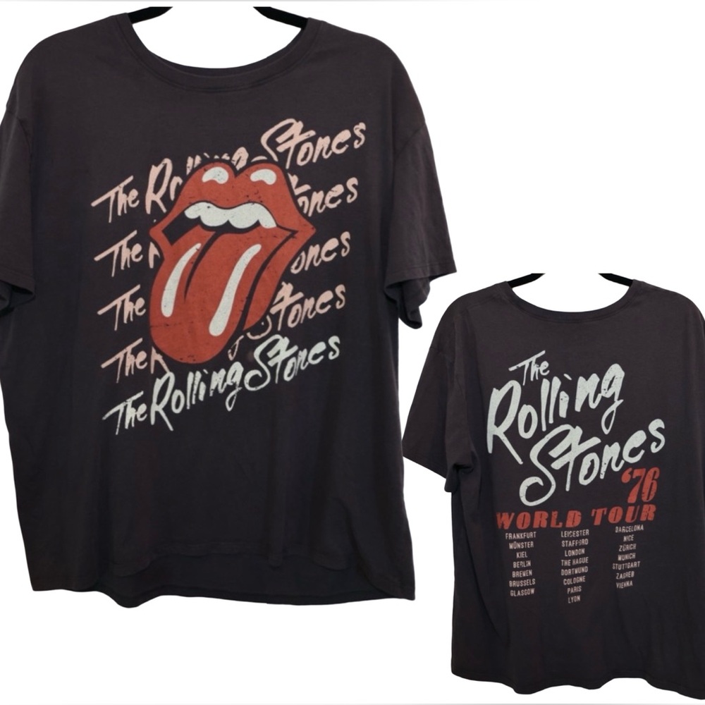 3/$15 The Rolling Stones 76 World Tour Band T-Shirt Size XL (16-18)